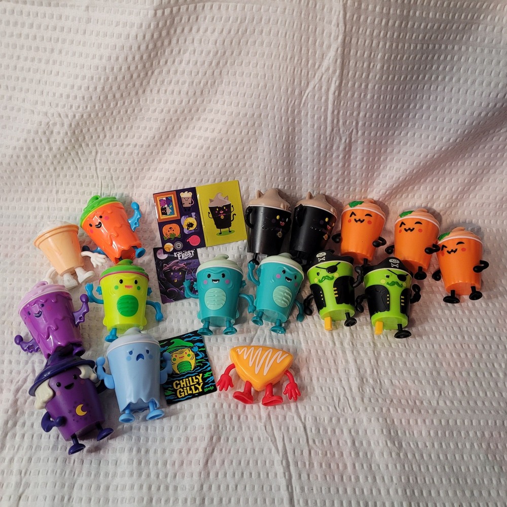 Wendys Frosty Frights Halloween Kids Meal Toy Lot 15 Figures Stickers Cards 2024